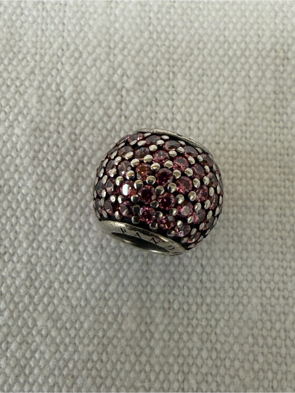 Authentic Pandora Pave Pinks CZ Charm Silver